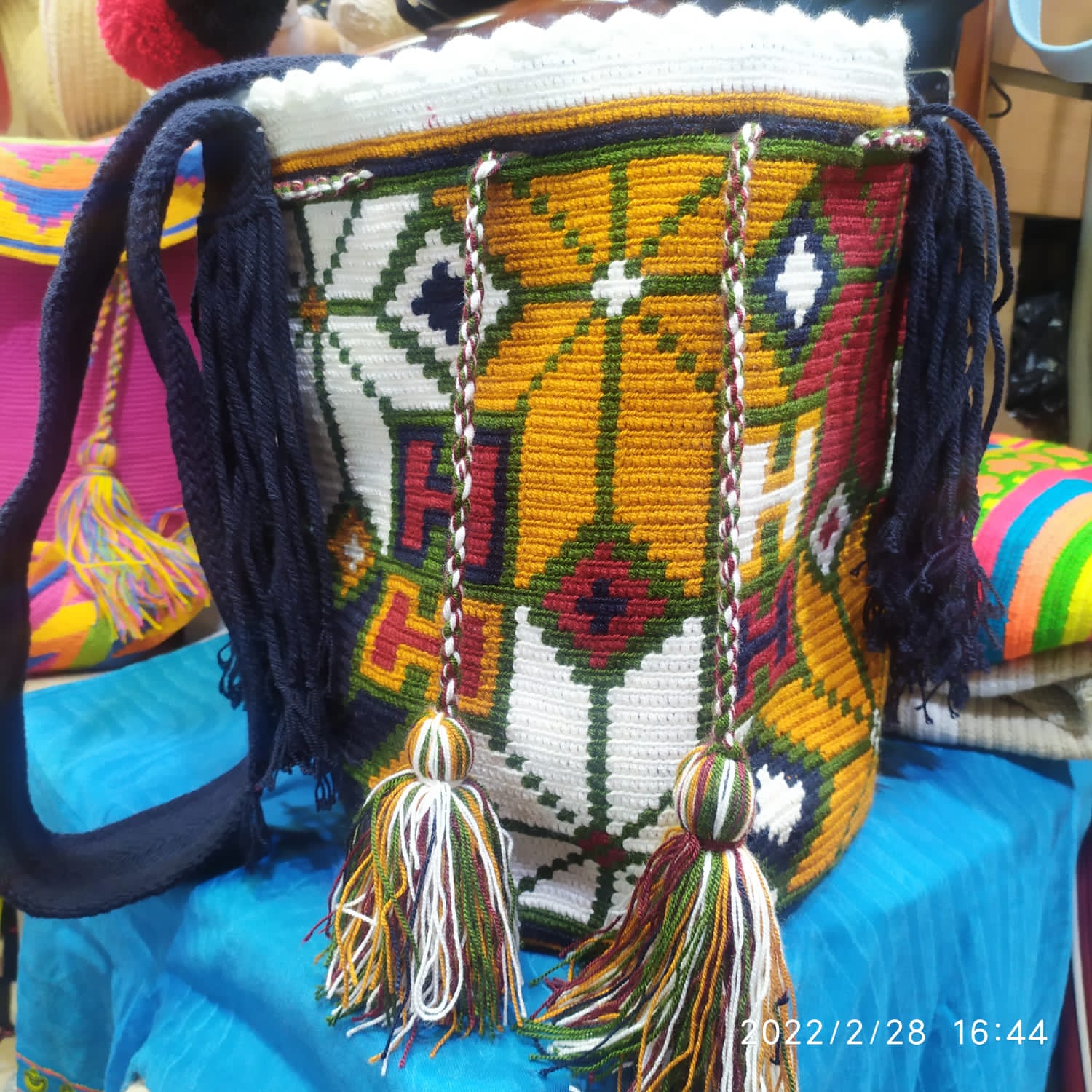Mochila Wayuu Algodón Original Colombiano hecha a mano. - Woody Online